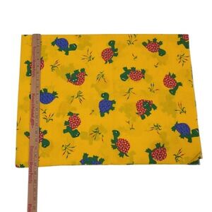 Vintage 1970s Yellow Turtle Groovy Bold Novelty Children's 1 Yard quilting craft